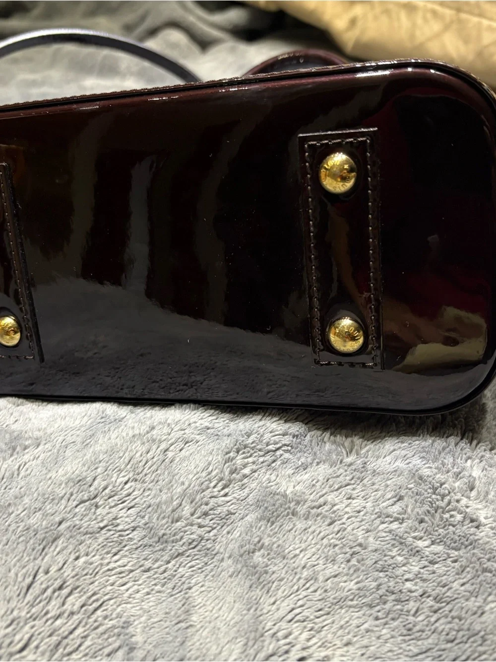 Louis Vuitton Vernis Alma BB Satchel in Deep Bordeaux Patent